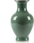 Chinese Ceramic Art Handmade Antique Ice Crack Glaze Large Porcelain Flower Vase for Home Decoration (Green)