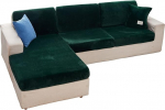 EURHOWING Universal Stretch Velvet Chaise Longue Sofa Slipcover for Sectional Sofa L-Shape Sofa Cover Soft Slipcover Replacement for L-Shaped Sofa with Elastic Edge (Chaise Longe, Green)