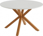 BA&Iuml;TA Harry White and Oak Effect Round Dining Table 120cm