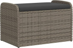 Tomostar Aufbewahrungstruhe f&uuml;r den Au&szlig;enbereich, Bank, Aufbewahrungsbox mit Kissen, grau, 80 x 51 x 52 cm, Polyrattan