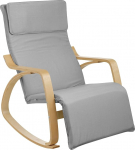 Baroni Home kiiktool k&auml;etugedega puidust ergonoomiline kangas peatoega ja 5 reguleeritava k&otilde;rgusega jalatoega. 150 kg kandev&otilde;ime, elutuppa v&otilde;i magamistuppa, hall, 82 x 67 x 98 cm.