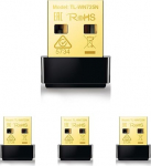 TP-Link TL-WN725N Nano USB WLAN Stick Adapter (kuni 150Mbps, Nano suurus, Soft AP, sobib Windows 10/8.x/7/XP, Mac OS 10.9~10.13) Must (4 tk)