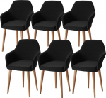 Alishomtll Stretch Chair Covers, komplekt 6, tugitooli katted, tool Covers koos k&auml;etugedega, eemaldatav, pestav kaitsev kate kontoritoolide, s&ouml;&ouml;gitoa toolide jaoks, kate k&ouml;&ouml;gi, banketi, pulmade jaoks.
