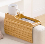 GEHE Diivan Cup Holder, Anti-Falling Diivan Drink Holder, Natural Bambus Diivan Drink Holder, Armrest Tray, Portable Diivan Arm Tray, Tabel Remote Control / Snacks / Telefon / Joogid / Tassid / Tass