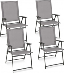 COSTWAY 4 aiatoolist koosnev komplekt, k&otilde;rge seljatoega kokkupandavad toolid ilmastikukindla kangaga, k&auml;etoega r&otilde;dutoolid, terrassitoolid maksimaalne koormus 150 kg, aeda, terrassile, r&otilde;dule, hall