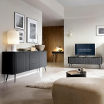 Elutoa komplekt must sooned soonedega kaasaegne konsoollaud Lowboard Sideboard jalad metallist mustad