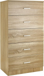 Baroni Home kapp 5 sahtlit melamiinist, kapp magamistuppa v&otilde;i elutuppa, kaasaegne tammepuust kapp, 60 x 40 x 110 cm