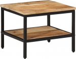 vidaXL kohvilaud, k&otilde;rvallaud koos hoiuruumiga Raudraam, diivanilaud, kohvilaud elutuppa, elutoa laud, t&ouml;&ouml;tlemata massiivpuidust mango