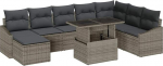 9-osaline aia diivanikomplekt koos pehmendusega Hall Poly Rattan Garden Lounge Model3349055