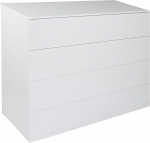 Dmora 4 sahtliga kapp Modern Tallboy Casettiera magamistuppa 108 x 44 x 85 cm Valge l&auml;ikiv v&auml;rvus