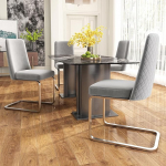 Merax kiiktoolid, 4 tk, sametist s&ouml;&ouml;gitooli metallist tugijalgadega, mugavad kiiktoolid elutuppa, magamistuppa, samet, hall ja h&otilde;bedane