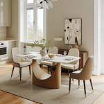 POVISON S&ouml;&ouml;gilaud valge 160 cm Modernne ristk&uuml;likukujuline Sinterkivi Top Carbon Steel Frame Bronze Legs Minimalistlik s&ouml;&ouml;gilaud 4 inimesele Lihtne paigaldada (ilma toolideta)