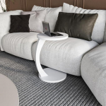 C kohvilaud, ratastega kohvilaud, kaasaskantav diivanipoolne laud, &uuml;mmargune kohvilaud, diivanipoolne laud, stiilne puidust m&ouml;&ouml;bel kodu kaunistamiseks (valge)