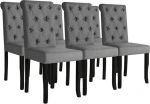 VidaXL Chaise de salle &agrave; manger 6 tk Bois massiivne Gris fonc&eacute;