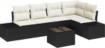 Model3355736 5-osaline aia diivan komplekt koos padjaga Brown Poly Rattan Garden Lounge