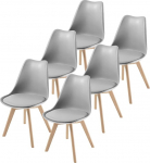 TEENO s&ouml;&ouml;gitoa toolide komplekt Puidust jalad Vintage kontoritool T&auml;ispuidust p&ouml;&ouml;gist pehmendusega iste (6, Hall)