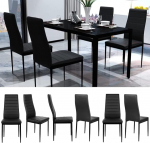 YIMING 6 tk s&ouml;&ouml;gitoolide komplekt k&ouml;&ouml;gitoolid metallist jalad (must, 42&times;48&times;98cm)