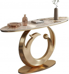 Konsolentisch Steinplatte Top Konsolentisch, Moderner Eingangstisch Mit Metallsockel F&uuml;r Foyer, Flur, Einfache Montage, 13,8 "W (100cm/39.4in)