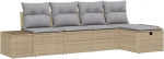 5-teiliges Garten Sofa Set mit Kissen Beige Poly Rattan Gartenlounge Model3360691