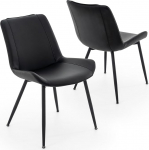 Brage Living S&ouml;&ouml;gitoolid PU nahast kaasaegsed k&auml;edeta toolid k&ouml;&ouml;gi s&ouml;&ouml;gitoolid pehmendusega metallist jalgadega, 2 tk (must)