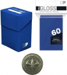 Ultra Pro Deck Box + 60 v&auml;ikese suurusega kaitsekotti Pro + Duel Coin - Gloss - Blue - Solid Blue - Yu-Gi-Oh! - Japanese Mini