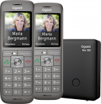 Gigaset CL660HX Duo - 2 juhtmeta DECT-telefoni &uuml;hendamiseks marsruuteriga, antratsiitmetallist & DECT-baasjaama kast 100 oma sides&uuml;steemi jaoks koos Gigaset telefonitorudega - mustas v&auml;rvitoonis