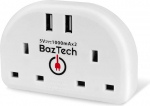 BazTech Euroopa reisimisadapter, 2-poolne ELi muundur &Uuml;hendkuningriigi 3-poolse toiteallikaga pistikupesa pikendus 2 pistikupesa 2 USB-pordiga ELi-&Uuml;hendkuningriigi adapterile