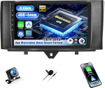 [Qualcomm 8 Core 4+64G] SIXWIN Android 13 autoraadio koos CarPlay/Android autoga Mercedes-Benz Smart Fortwo 2011-2015, 1280 x 720, HD 9-tolline puuteekraan koos WiFi GPS Bluetooth DSP FM/RDS + tagurdamine