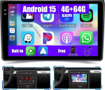 [4G + 64G] Inefala Android 15 autoraadio Audi A4 B6 B7 B7 2001-2008 traadita Carplay Androidiga, 9-tolline puuteekraaniga raadio GPS WiFi RDS/FM Bluetooth EQ SWC tagurduskaamera mikrofoniga