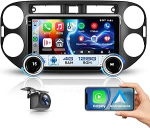 4G + 64G VECHTEL 10.1-tolline autoradio 2 DIN VW Tiguan 2010-2016 Android 15, HD IPS puuteekraan Double Button, traadita Carplay Android Auto DSP GPS Wi-Fi Bluetooth 5.0 FM RDS raadio tagurduskaamera