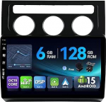 [6G + 128G, Octa-Core] - MSD Autoradio VW Touranile (2003-2010) Android 15 GPS navigatsiooniradio CarPlay Android auto roolijuhtimine Dual Band WiFi DSP DAB tagurduskaamera MIC 2 DIN 10.1 tolli
