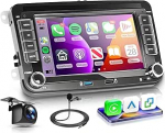 2G + 64G Android Autoradio VW Golf 5 6 Passat Polo Tiguan Touran Caddy Skoda Seat 7-tolline traadita Carplay autoraadio 2 DIN Android auto puuteekraaniga GPS navigatsioon WiFi Bluetooth FM/RDS