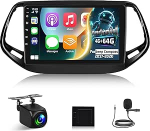 [4+64G] Android 13 autoraadio Jeep Compass 2017-2020 koos juhtmevaba Carplay ja Android autoga - 10,1-tolline IPS 1280 x 720P puuteekraaniga autoraadio koos AI DSP, EQ, SWC, GPS + AHD tagantvaate kaameraga