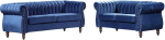 Vente-unique - Chesterfield Sofa Set - 3 Seater & 2 Seater - Velvet - Royal Blue - Trumbo