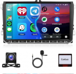 4G + 64G juhtmevaba Carplay autoraadio VW Golf 5 6 Passat Polo Tiguan Touran Caddy Skoda Seat 9-tolline puuteekraaniga autoraadio koos peeglilinkiga Bluetooth FM USB/AUX/EQ roolijuhtimine tagurdamine