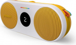Polaroid P2 - v&otilde;imas kaasaskantav juhtmevaba Bluetooth-k&otilde;lar, mis on laetav ja kahe stereopaariga - kollane ja valge