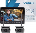 VSG 24 Horizon Stellar Pro 7-tolline traadita tagurduskaamera komplekt - 2 x ilmastikukindel IP69K kaamera integreeritud k&uuml;tteseadme ja mikrofoniga, 130&deg; lainurk, &ouml;ine n&auml;gemine, 1080P HD digitaalne multiekraan - jaoks