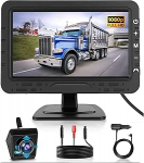 Hodozzy tagumise vaate kaamera kaabli monitorikomplekt 360 &deg; kaameraga, 1080P 4.3 HD-tolline digitaalne tagurdusmonitor, t&auml;isv&auml;rviline &ouml;ine n&auml;gemine IP68 veekindel laia nurga tagurduskaamera autole DIY parkimisega