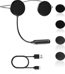 Mootorratta kiivri Bluetooth peakomplektid, Bluetooth-kuuldeaparaadid 16-tunnise aku kestvusega, k&auml;ed-vabad k&otilde;ned, mikrofon ja k&otilde;nejuhtimine, k&otilde;rvaklappide m&uuml;rasummutus