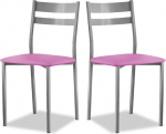 ASTIMESA SCRFRS Two Kitchen Chairs Metal Pink Seat Height 45cm