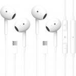 2 Pack USB C k&otilde;rvaklapid iPhone 16/15, C-t&uuml;&uuml;pi k&otilde;rvaklapid juhtmega HiFi Stereo k&otilde;rvaklapid mikrofoni ja helitugevuse reguleerimise, k&otilde;rvaklappide USB C k&otilde;rvaklapid iPhone 16 15 Pro, iPad Pro, Galaxy, Google Pixel jaoks