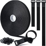 Reguleeritavad kaablipaelad 30 pandlaga rihmad tasuta l&otilde;ikepikkus korduvkasutatavad nailonist kinnitusn&ouml;&ouml;rid korraldaja v&otilde;i ladustamise jaoks 3cm lai must (8m x 3cm)