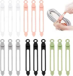 Datenkabel-Organizer, Silikon-Kabelbinder, wiederverwendbare Kabelbinder, Kabelf&uuml;hrung, Organizer, Kabel-Organizer zum B&uuml;ndeln und Befestigen von Kabeln, Dr&auml;hten, 15 St&uuml;ck