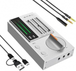 SMSL R1 DAC k&otilde;rvaklappide v&otilde;imendi, lauaarvuti DAC Amp USB-C digitaalne analoog audiomuundur m&auml;ngude PC PS5 jaoks, mikrofon/USB/optiline/koaksiaalne sisend, 3,5 mm/4,4 mm/RCA v&auml;ljund, EQ/Bass/Treble kontroller.