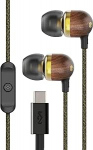 Marley House of Smile Jamaica USB-C juhtmega k&otilde;rvaklapid 9,2 mm juhiga - j&auml;tkusuutlikud juhtmega k&otilde;rvaklapid, takerdumisvabad, sisseehitatud mikrofon muusika ja k&otilde;nede jaoks, messingist