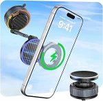 CloudValley 15W kabelloses Ladeger&auml;t, magnetische Auto-Telefonhalterung, Nano-Gel-Vakuumabsaugung, 360&deg; verstellbar f&uuml;r Armaturenbrett/ Windschutzscheibe, kompatibel mit MagSafe iPhone 16 15 14 13 12