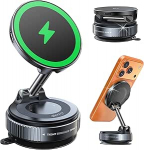 Beeasy For MagSafe Car Mount 15 W mobiiltelefoni hoidja auto koos laadimisfunktsiooniga, [vaakum iminapp] mobiiltelefoni hoidja auto Magsafe laadija auto magnet mobiiltelefoni hoidja magnetiline hoidja iPhone'ile