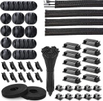 Eono 152tk kaablijuhtimise kaablihoidja, 4 kaablih&uuml;lssi, 20 kaabliklambrit, 23 rullkaabli korraldusrihma, 3 silikoonist kaablihoidjat, 100 juhtme korraldusrihma