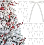 24 St&uuml;ck Weihnachtsschleifen aus Samt, 12,7 x 17,8 cm, Weihnachtskranz, Schleife, rustikales Vintage-Geschenk, Samtschleife, Weihnachtsbaumband, Schleife, Ornament f&uuml;r Weihnachtsbaum, Kranz, Girlande