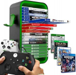 M&auml;ngude hoiutorn, mis &uuml;hildub PS5 / Xbox Series S & X/Switchiga, m&auml;ngude CD-de hoidja, hoiab 18 CD-d koos 4 kontrolleri hoidjaga, videom&auml;ngude plaadiriiul, roheline